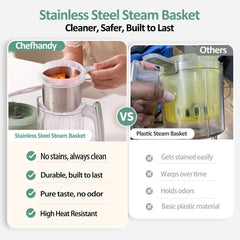 Chefhandy milk warming function keeps feeds at a gentle temperature.