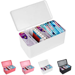 ChengFu pad and tampon organizer with lid keeps bathroom items discreet and neatly stored.