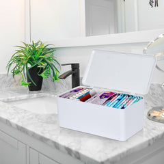ChengFu white opaque storage box preserves privacy while keeping items accessible.