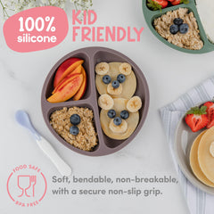 ChériKid divided three-section plate supports self-feeding and portion control