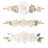 Cherrboll baby flower headbands set in pastel colors, soft and comfortable for newborns.