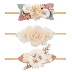 Cherrboll baby girl flower headbands set in vibrant colors for everyday outfits