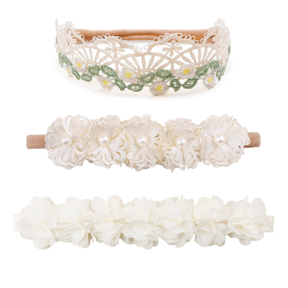 Cherrboll flower headbands set in bright colors for newborn photo shoots