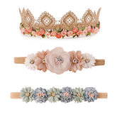 Cherrboll headbands with flowers set for newborn photo-ready styling