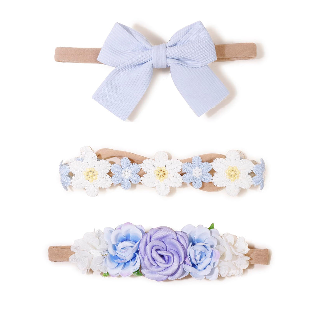 Cherrboll baby headbands 3-piece floral set to brighten everyday outfits