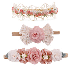 Cherrboll floral nylon headbands offer soft comfort for newborns.