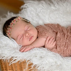 Cherrboll lavender flower headband, comfortable all-day wear for infants