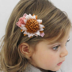 Cherrboll newborn photography ready flower clip on soft hair.