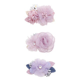 Cherrboll pink flower hair clip set for gentle newborn styling