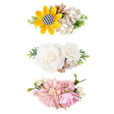 Cherrboll flower hair clip set in pink gift box, ready as a baby gift.