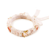 Cherrboll flower headband close-up; soft cotton lace for gentle daily wear.