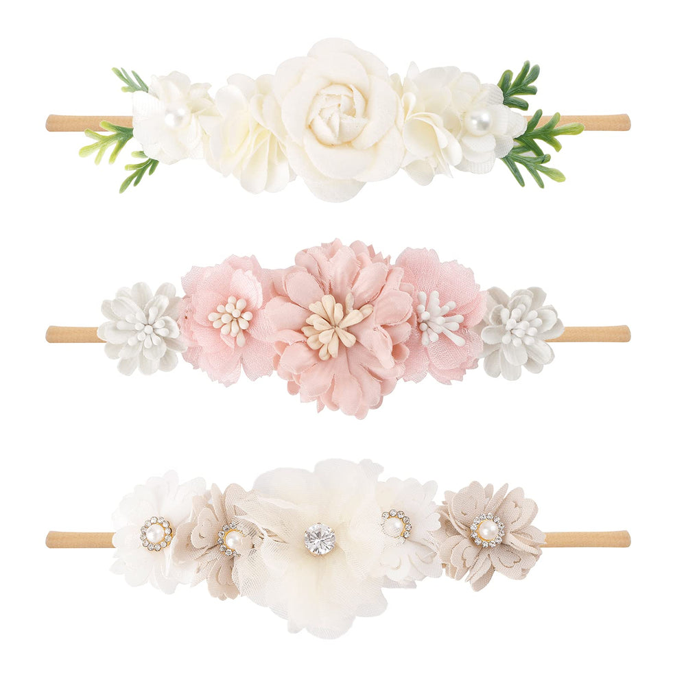 Cherrboll flower headbands pack for newborns offers soft feel and secure stretch.