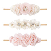 Cherrboll flower headbands for newborns with soft nylon comfort.