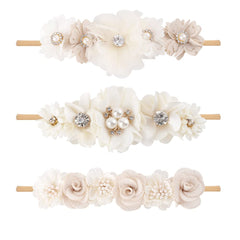 Cherrboll flower headbands for newborns offer ultra-soft nylon and gentle fit.