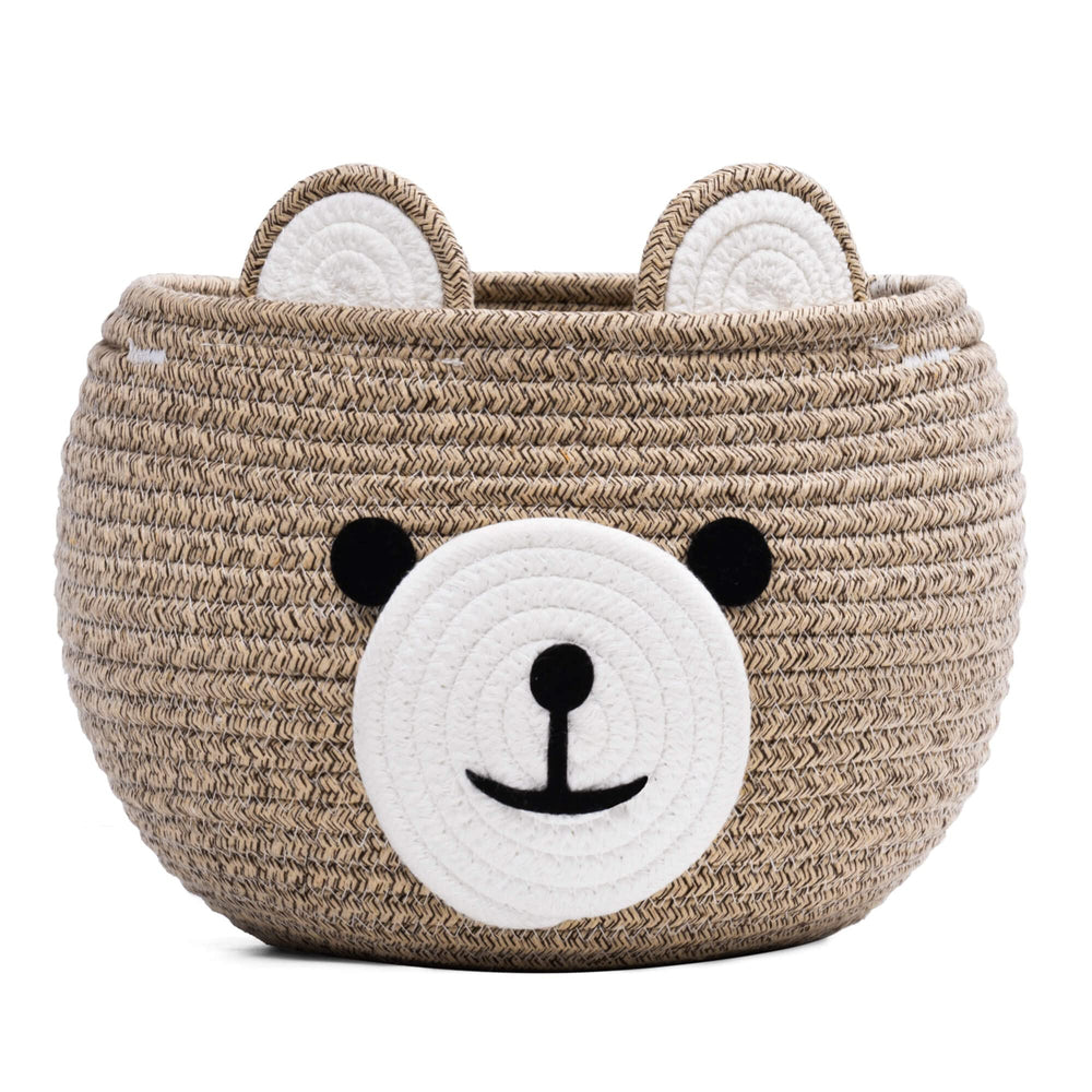 CherryNow bear-face nursery basket for cute storage and decor