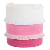 CherryNow extra-large woven basket with cotton rope, ideal for nursery storage.