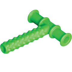 Chewy Tubes red medium tube offers a smooth surface for bite and chew practice