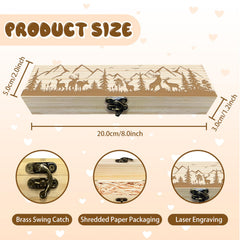 CHGCRAFT wooden keepsake box with lock and raffia ribbon for a stylish gift.