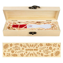 CHGCRAFT wooden keepsake box with flowers and leaves engraving, perfect for a tasteful pregnancy announcement.
