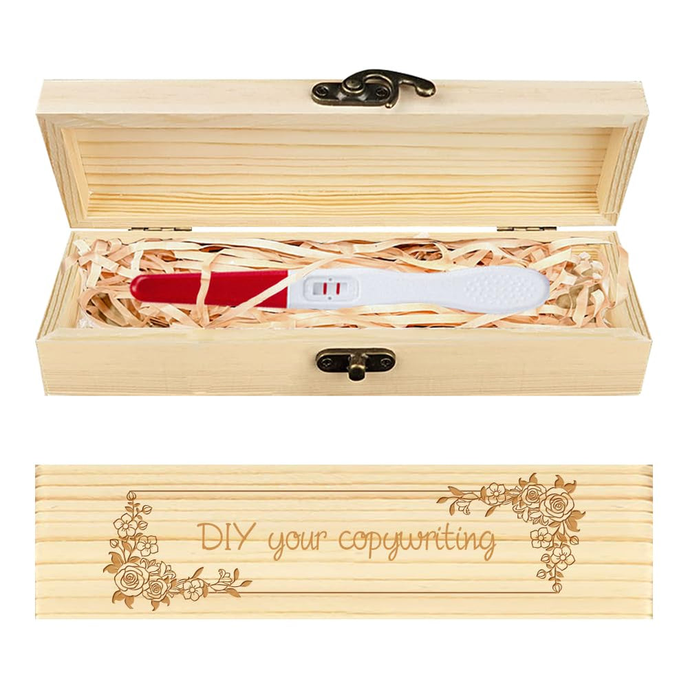 CHGCRAFT pregnancy keepsake box with floral frame engraving for cherished memories