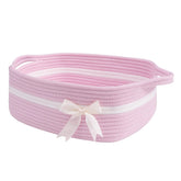 CHICVITA pink baby girl gift basket with white bow, ideal for nursery gifts.