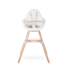 Childhome Evolu One 180° swivel in action for flexible feeding.