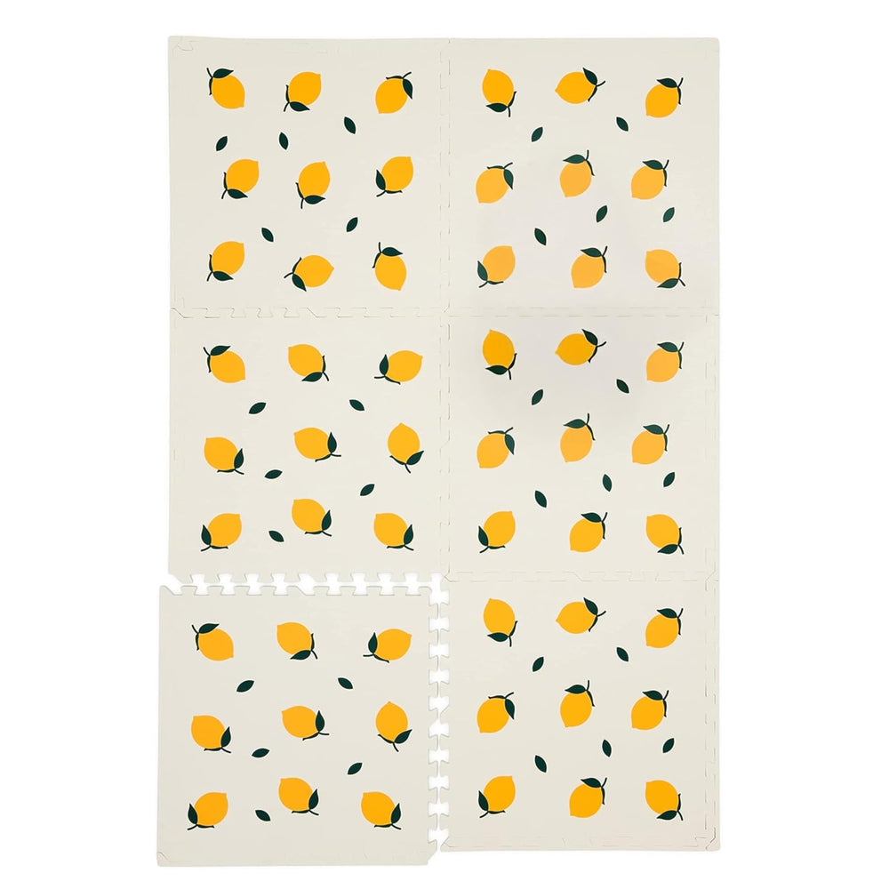 CHILDLIKE BEHAVIOR XL play mat with lemons interlocking tiles offering a safe play surface