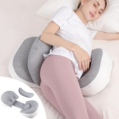 Chilling Home pregnancy pillow front view shows full body support for belly, back and hips.