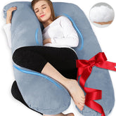 Chilling Home U-shaped grey pregnancy pillow providing full body support for better sleep