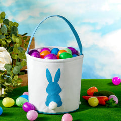 CHOIEO Easter Bunny Basket green-pattern-front, versatile tote for toys and snacks.