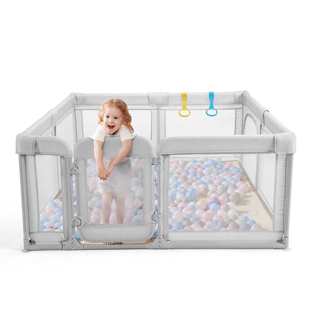 Cholena baby playpen with two doors and swing door for easy parent access