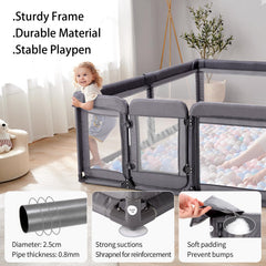 Cholena playpen zipper door keeps baby contained during exploration