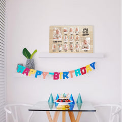 CHONIC 12-month pictures frame fits wallet-size photos for easy display.