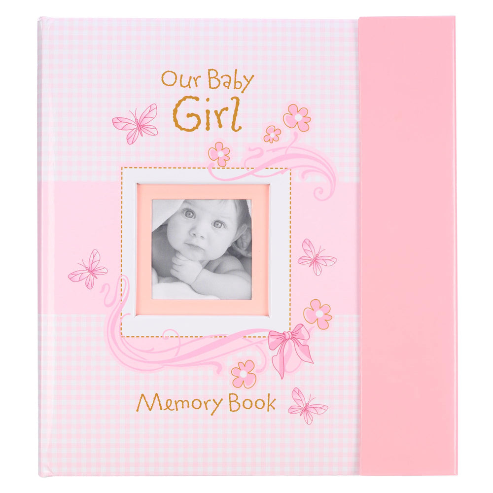 Christian Art Gifts girl baby book die-cut photo frame highlights memories