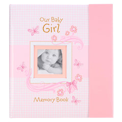 Christian Art Gifts girl baby book die-cut photo frame highlights memories