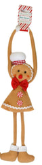 Christmas Crafts gingerbread door hanger with jingle bells and chef hat adds festive charm to entryways.