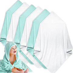 Chumia 6-pack baby hooded towel with coral fleece dries quickly after bath.