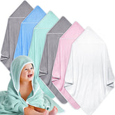 Chumia 6-pack hooded baby towel pack shot in coral fleece for newborns.