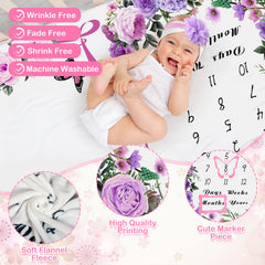 Chumia purple headband adds cute detail to newborn photos.
