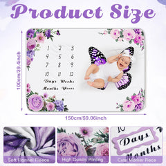 Chumia floral felt frame border highlights baby's milestones in photos.