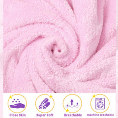 Chumia hooded towel wrapped around a newborn after bath for warmth.