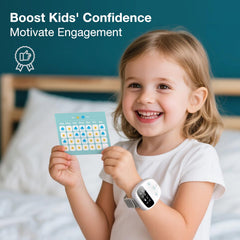 Chumoasis receiver wristband displays alerts to parent and child at night.