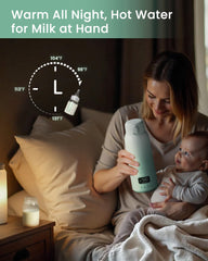 Chunyee dual heating modes enable milk warming and quick water heating.