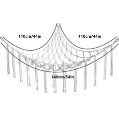 CHYODECOR stuffed animal hammock boho fringes add decorative charm and organized toy display.