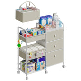 Cidaziya 2In1 diaper caddy cart with three tiers for organized nursery storage.
