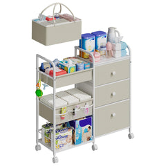 Cidaziya 2In1 diaper caddy cart with three tiers for organized nursery storage.