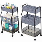 Cidaziya 3-Tier diaper caddy top dividers organize diapers and wipes clearly.