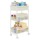 Cidaziya 3-Tier diaper cart with wheels for easy nursery organization