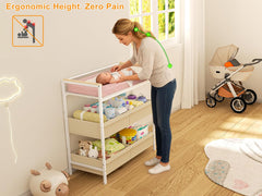 Cidaziya waterproof changing top that's easy to wipe clean after messes.