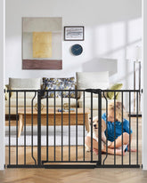Cideny 29-51 wide baby gate for expansive doorways and stairs.